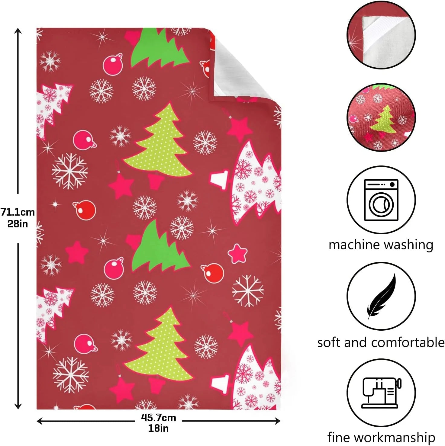 Red Green Kitchen Towels Set of 6 Dishcloths 28'' x 18'' I834