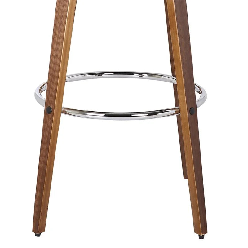 26" Faux Leather Wood Counter Stool in Brown/Walnut X92352