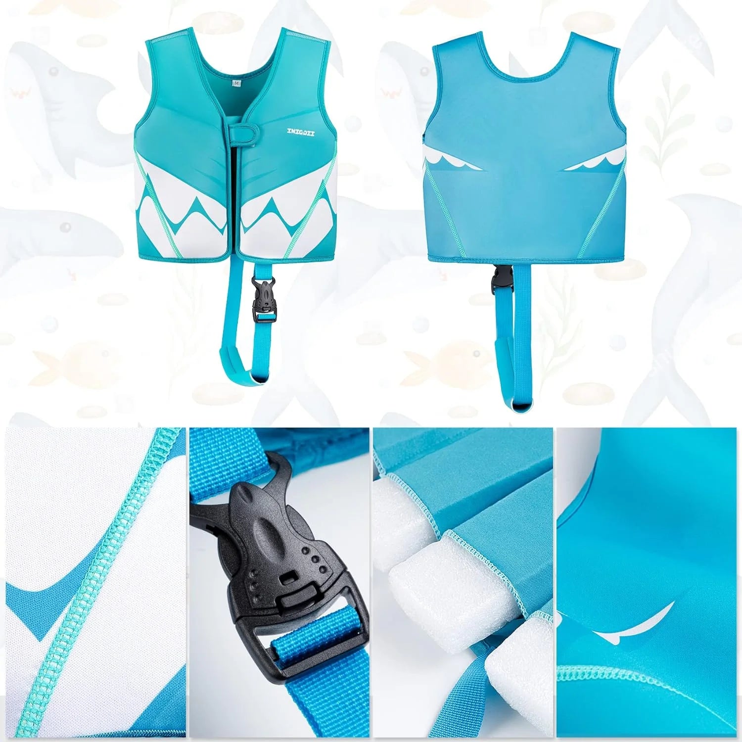 Toddler Swim Vest with Adjustable Safety Strap I7518
