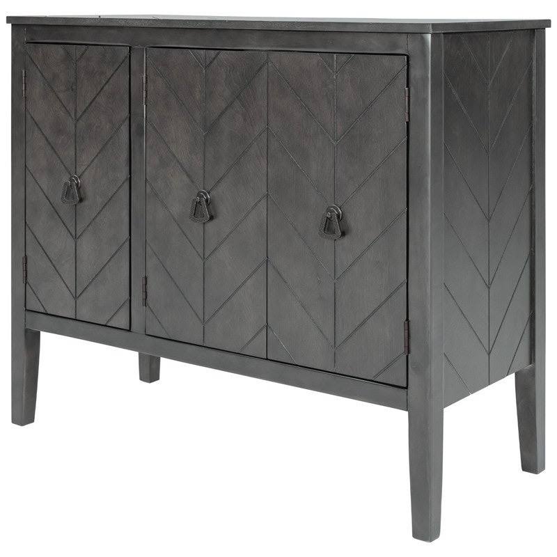 Grey Wooden Accent Storage Cabinet with Adjustable Shelf G92951