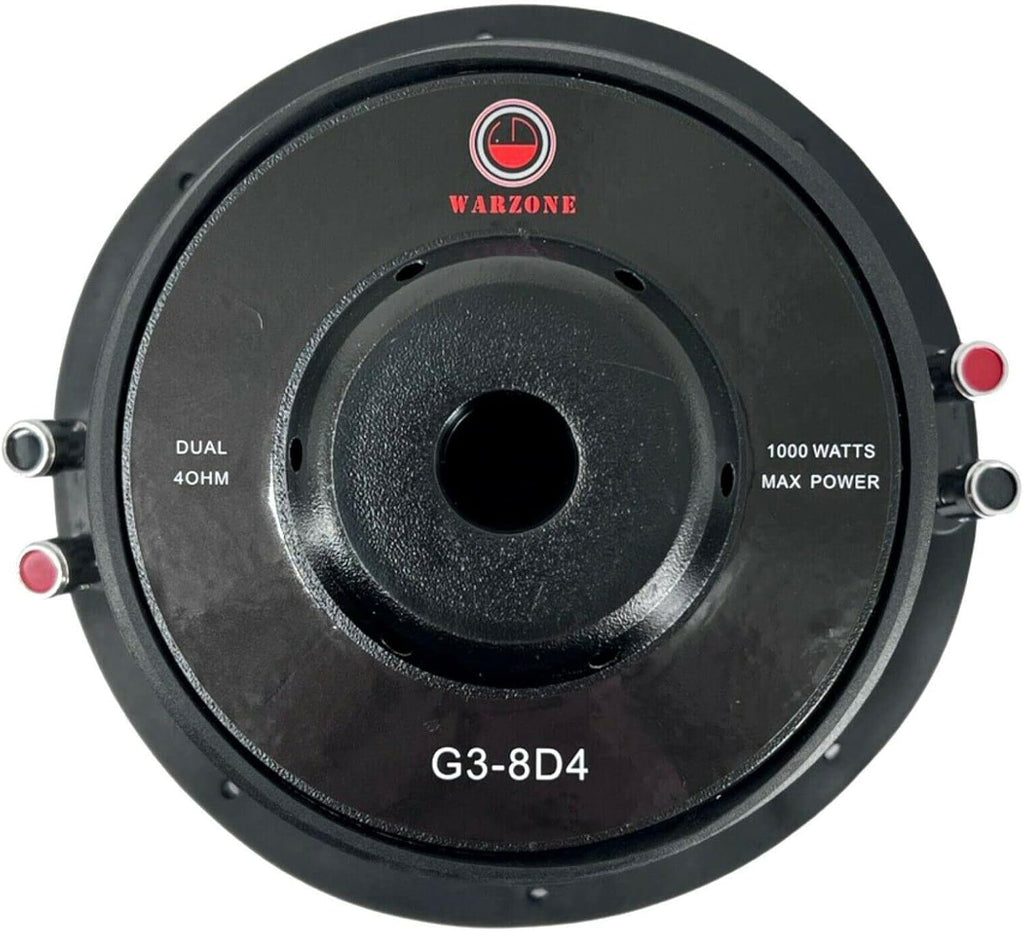 1x 8 Inch 1000 Watt Car Audio Subwoofer 4 Ohm DVC Dual Voice Coil Pack of 2 L8386