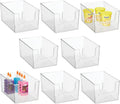 Clear Stackable Plastic Open Front Storage Organizer Bin Basket, 8 Pack H904979