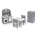 18 inch Doll Kitchen Furniture Set Gray White K643926