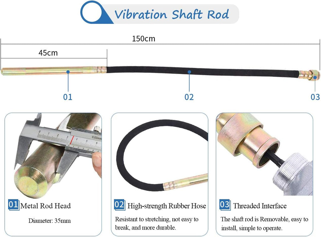 110V Electric Hand Held Concrete Vibrator 5ft 800W I4828