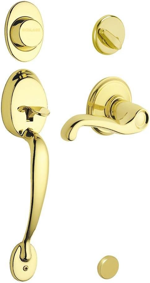 Plymouth Handleset with Flair Interior Lever Right Hand Bright Brass Dummy Style D7976
