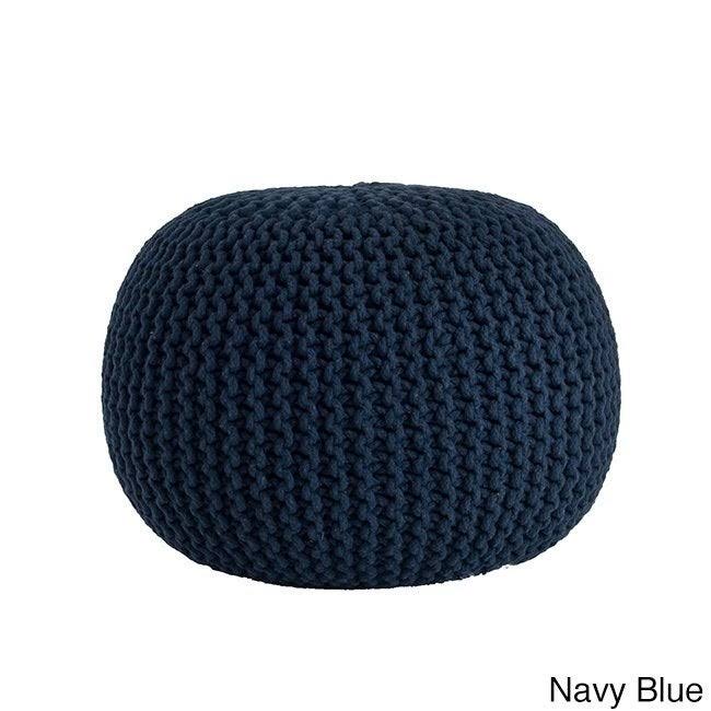 Slate Cotton Twisted Rope Ottoman U28916