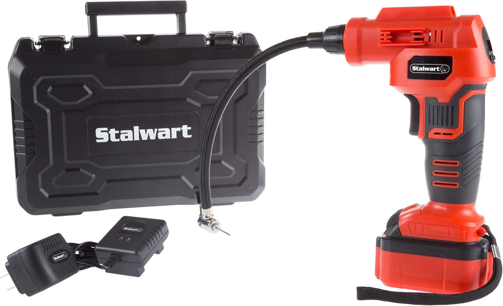 75-PT1028 Automatic Air Compressor with 20V Lithium Battery Cordless Tire Inflator with Carrying Case T6936