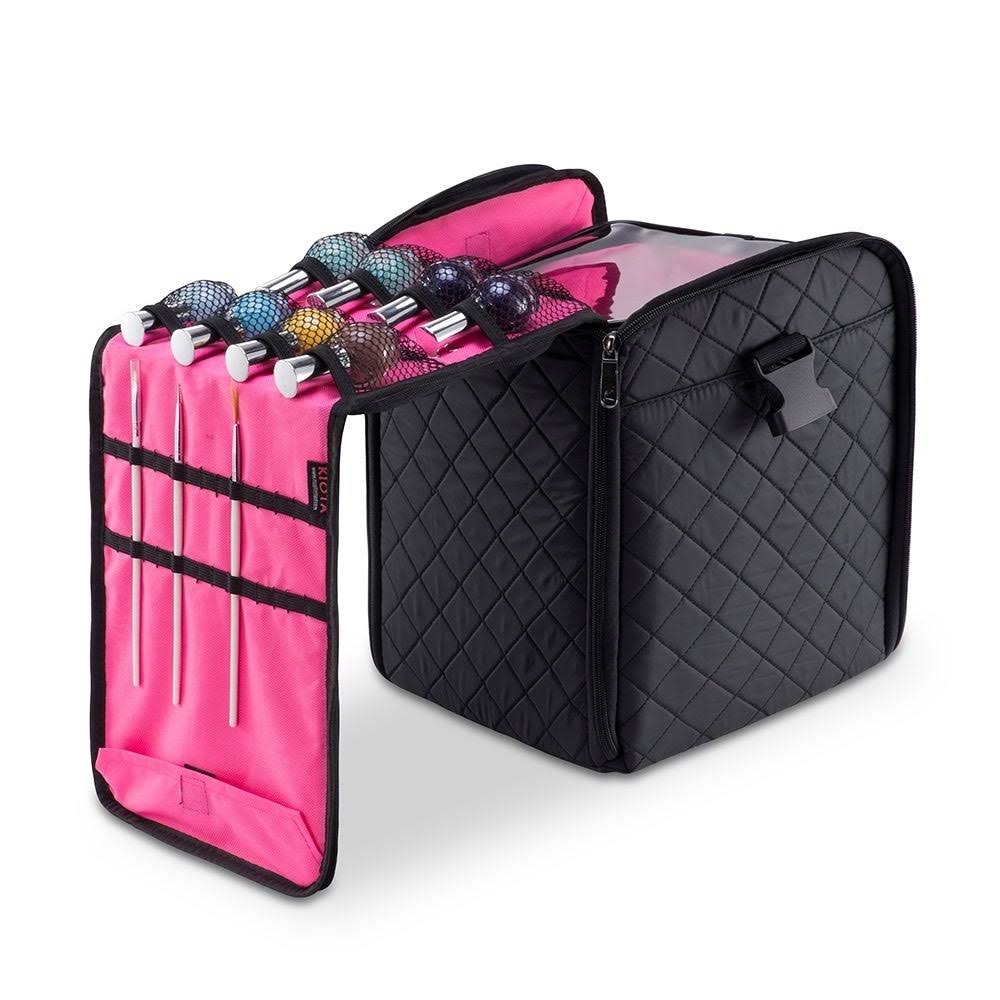 Black Soft-Sided Nail Polish Organizer Case K8406