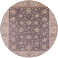 Mauve Taupe Purple Round Oriental Area Rug R805275
