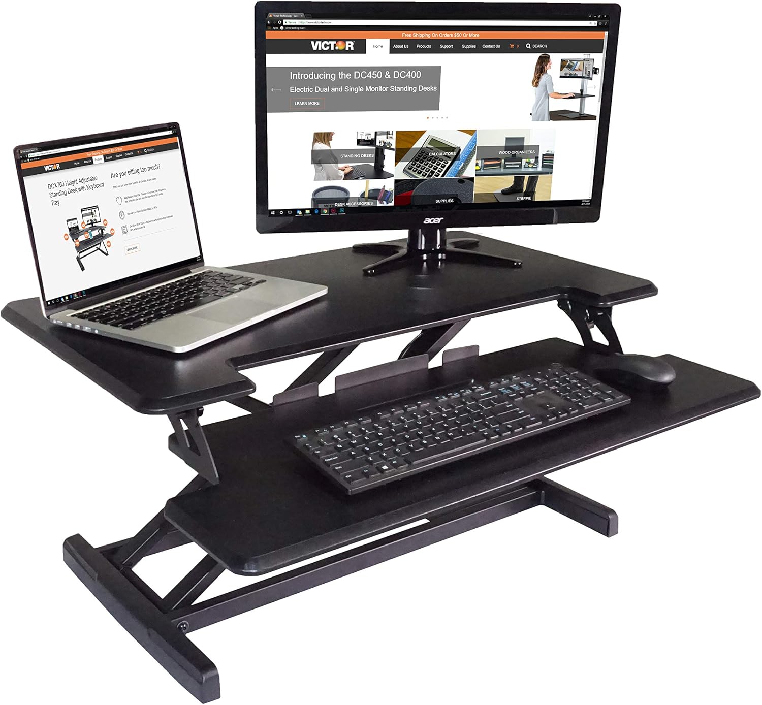 Black Height Adjustable Standing Desk M249