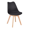 Black Mid Century Modern Side Chair with Wood Legs, Set of 2 R796182
