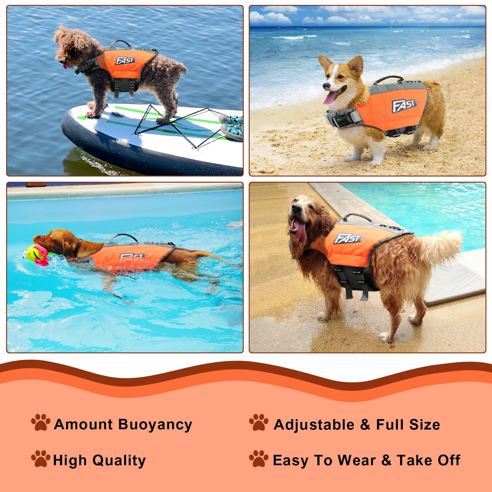 Reflective Inflatable Dog Life Preserver Vest V261696