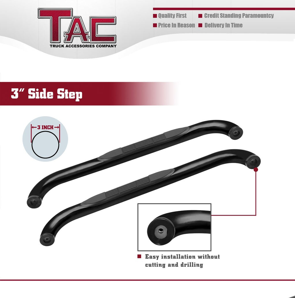 3" Side Steps Black Side Bars Nerf Bars Running Boards F9263
