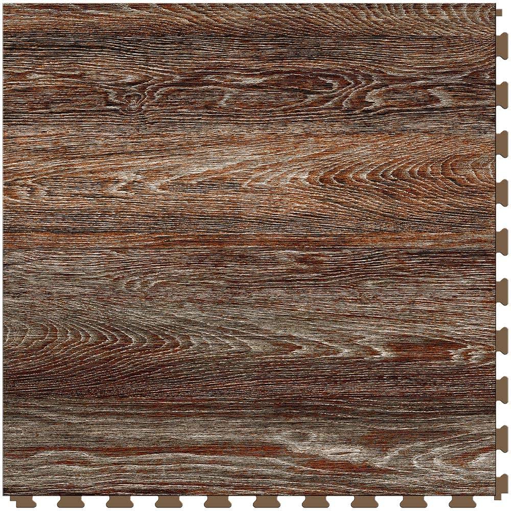 Vintage Rusted Oak Wood Grain Floor Tile, 6 Tiles/ Case, 16.62 SQFT/ Case H631529