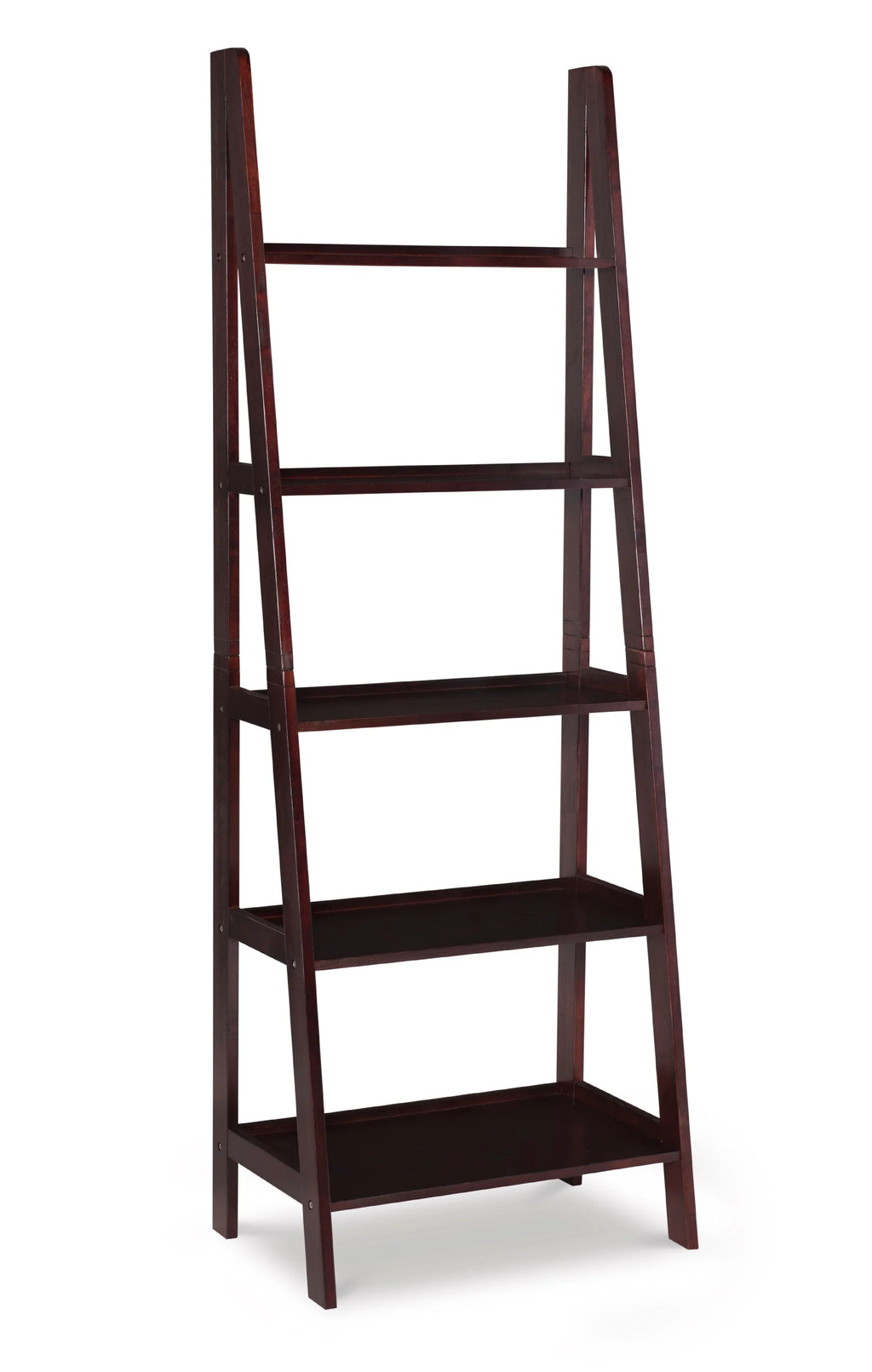 5-Shelf Ladder Bookcase, 72" Height, Espresso Finish N402