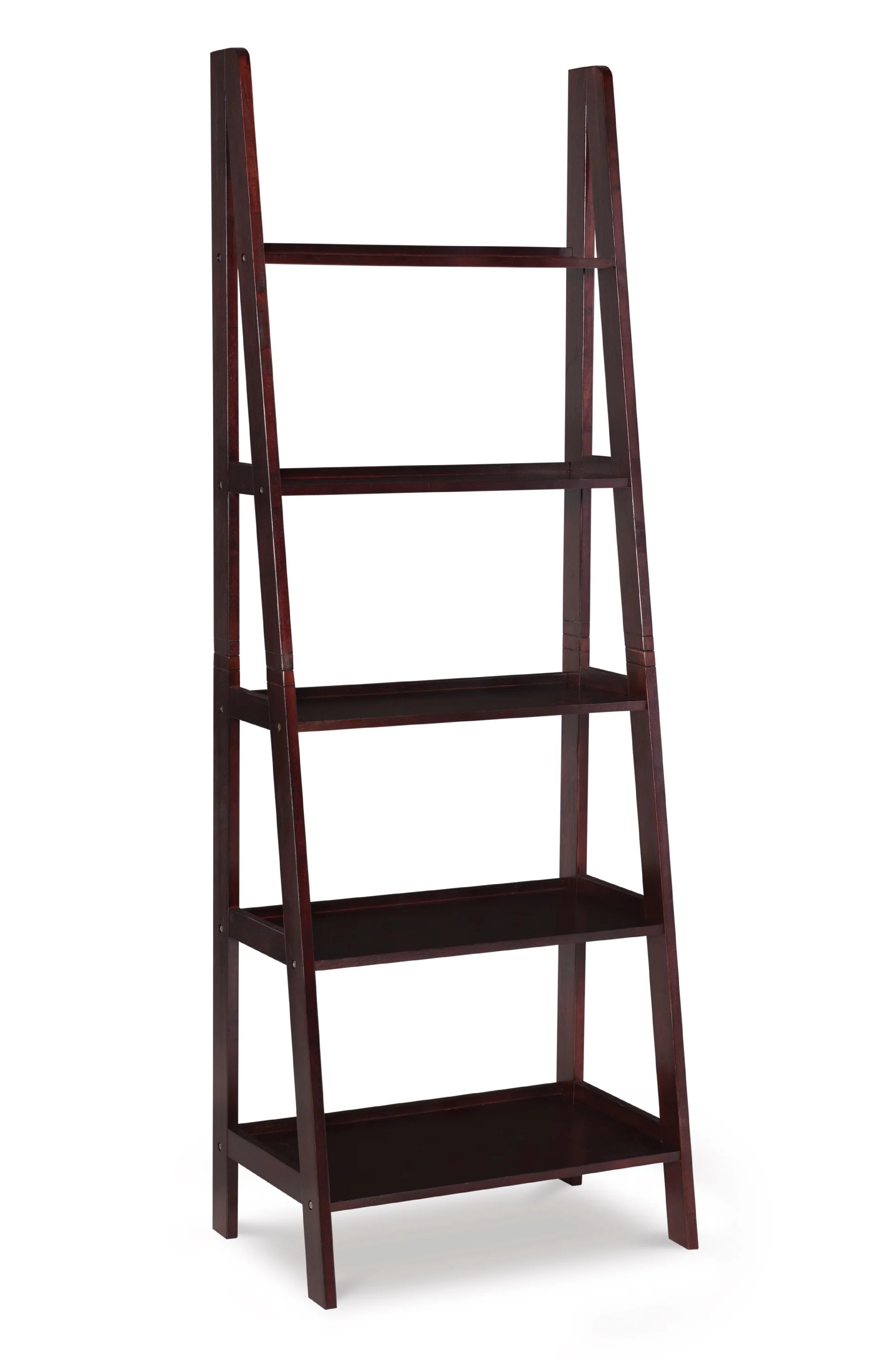 5-Shelf Ladder Bookcase, 72" Height, Espresso Finish N402