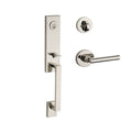 Polished Nickel Single Cylinder Handleset with Lever and Round Rose L7067