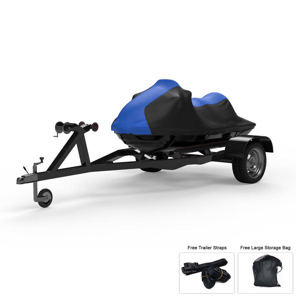 Blue / Black All Weather Trailerable Jet Ski Cover with Trailer Straps and Storage Bag V99344