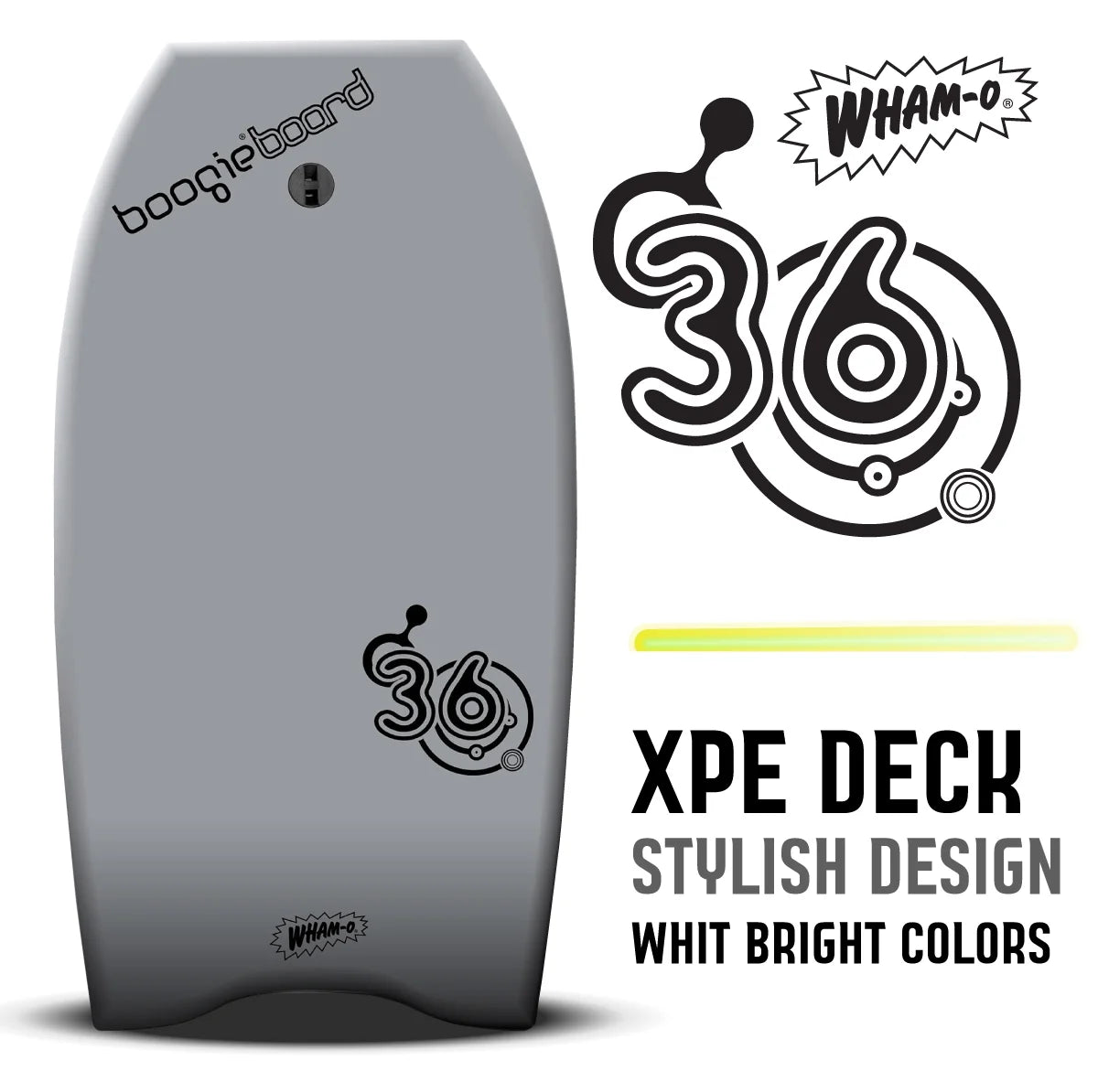 36" XPE Deck HDPE Bottom Body Board with Wrist Leash N838