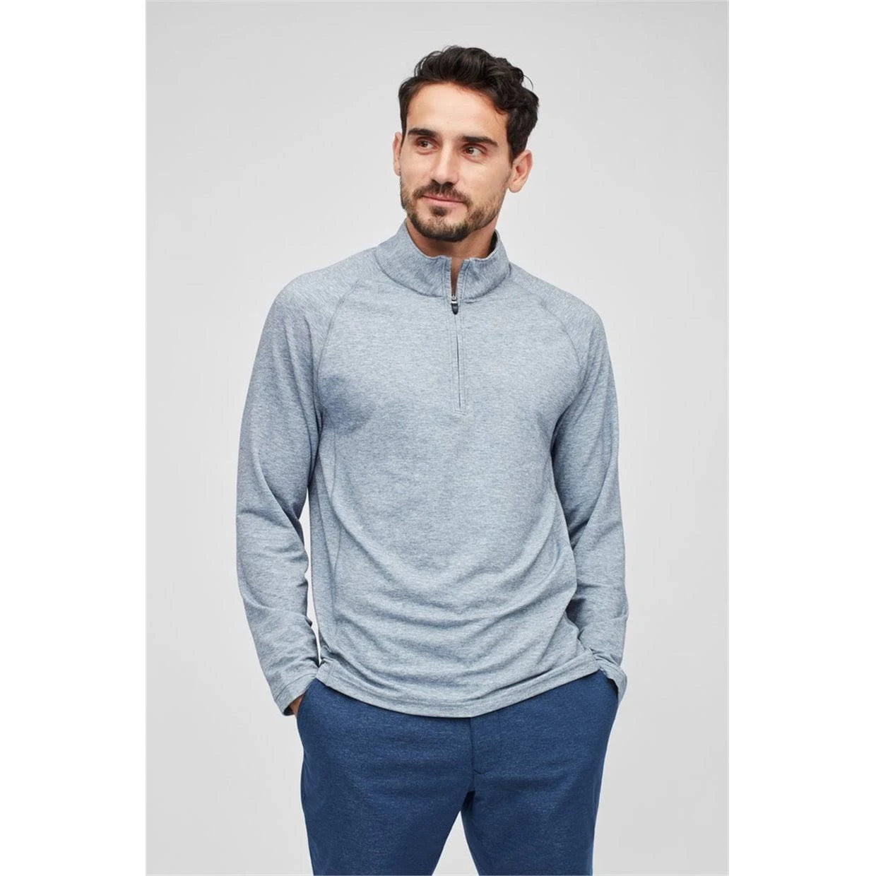 White Golf Half Zip N619