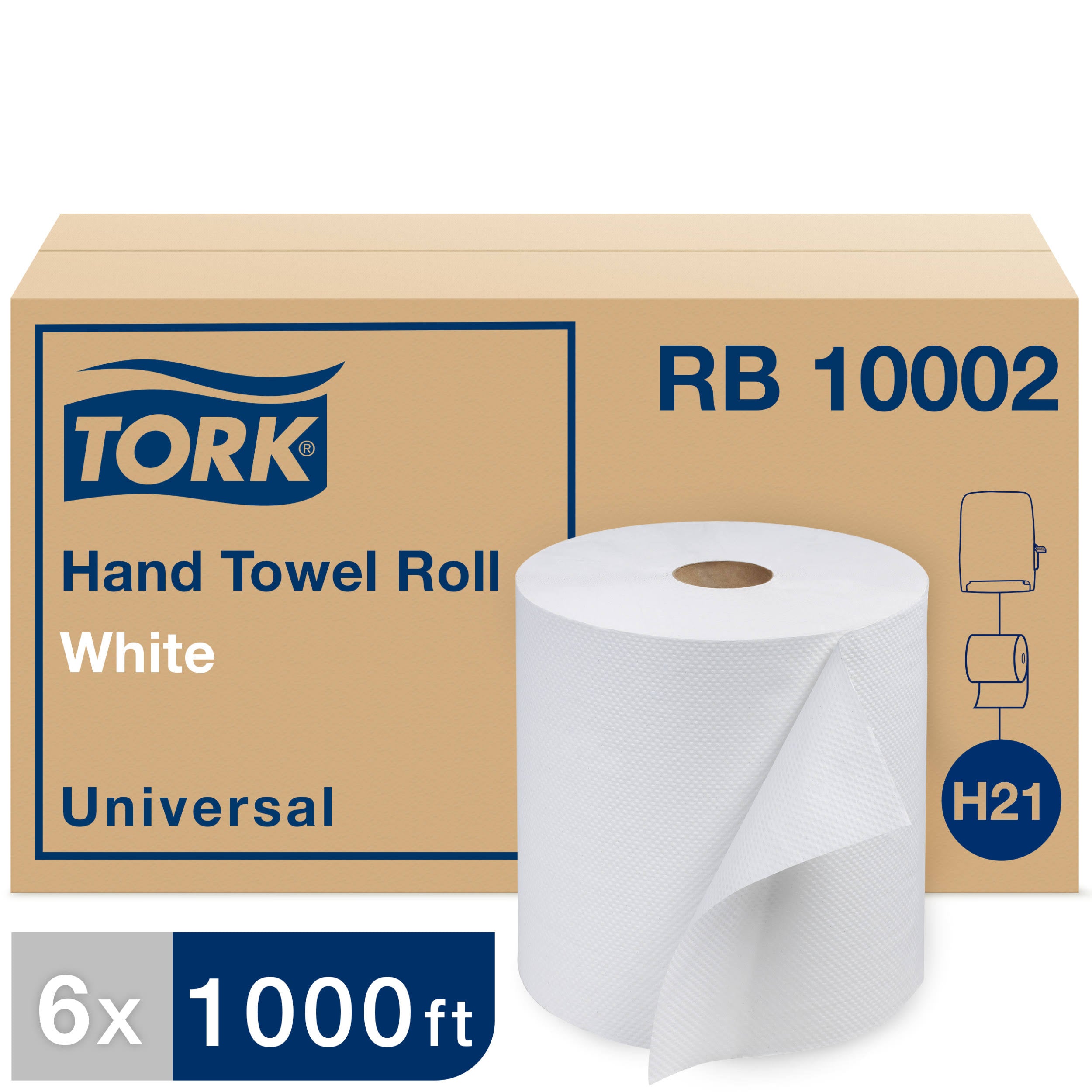 1-Ply White Hardwound Roll Towel, 6/Carton J672388