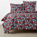 Red Multi Cotton Sateen Duvet Cover, Twin O338