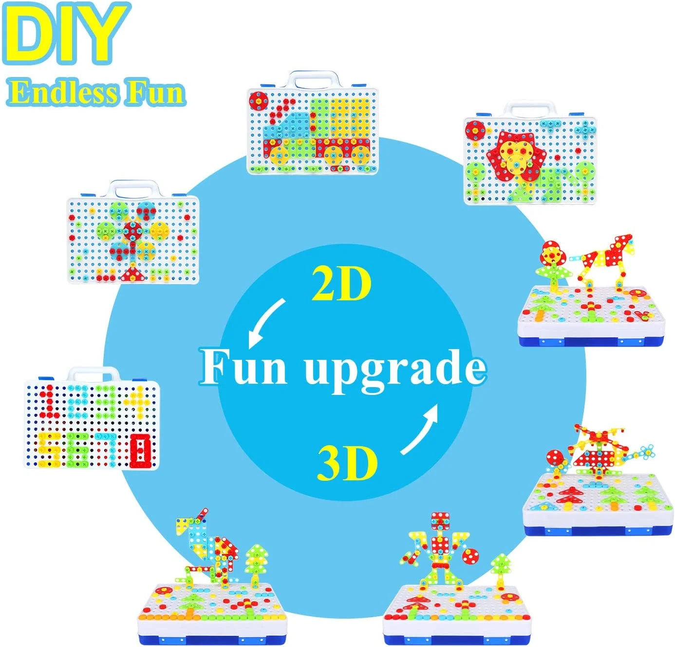 Mosaic Drill Set 3D Construction Engineering Toys I358
