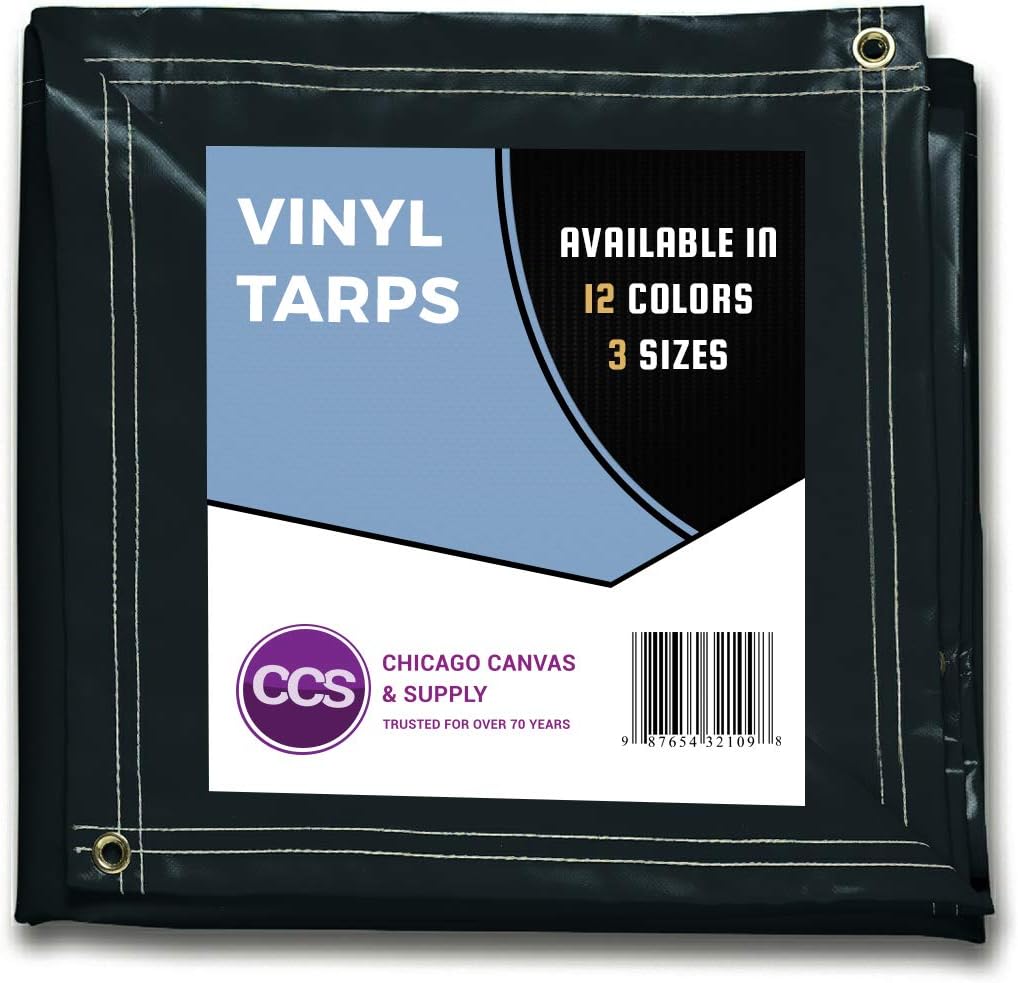 White 10 by 12 Feet Waterproof Vinyl Tarp with Rustproof Grommets X241