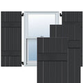 18 in. x 49 in. Exterior Real Wood Board and Batten Shutters Pair W12286