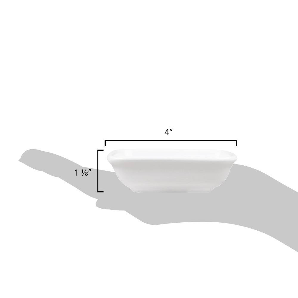 White Rectangular Sauce Dish 4oz B557