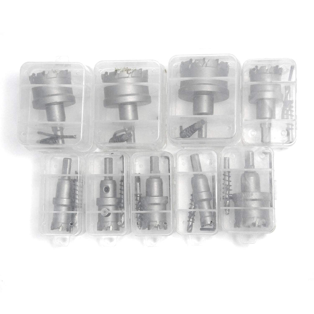9PCS Carbide Hole Saw Kit 5/8 to 2-1/8 Inch Cutting Diameter Tungsten Carbide Tipped Hole Cutter Set C429560
