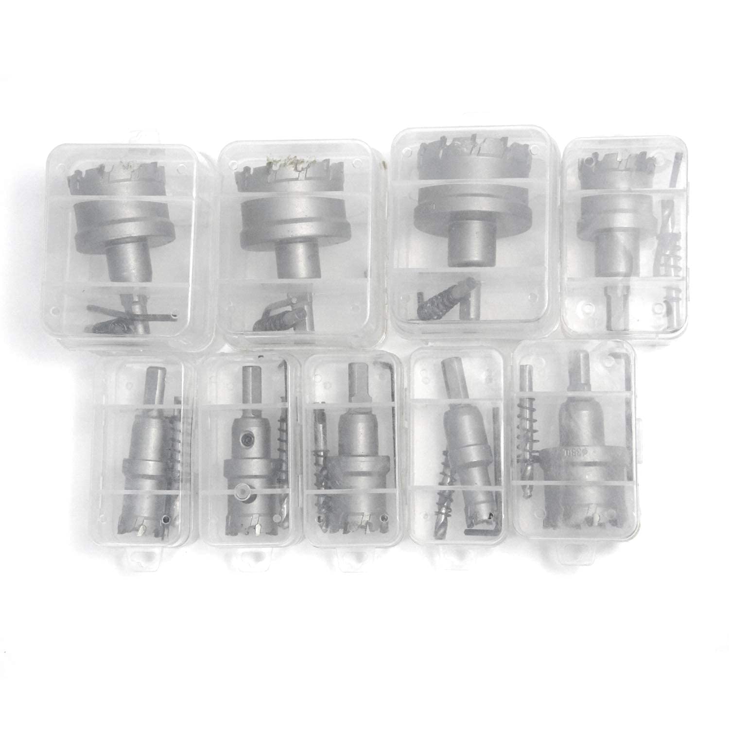 9PCS Carbide Hole Saw Kit 5/8 to 2-1/8 Inch Cutting Diameter Tungsten Carbide Tipped Hole Cutter Set C429560