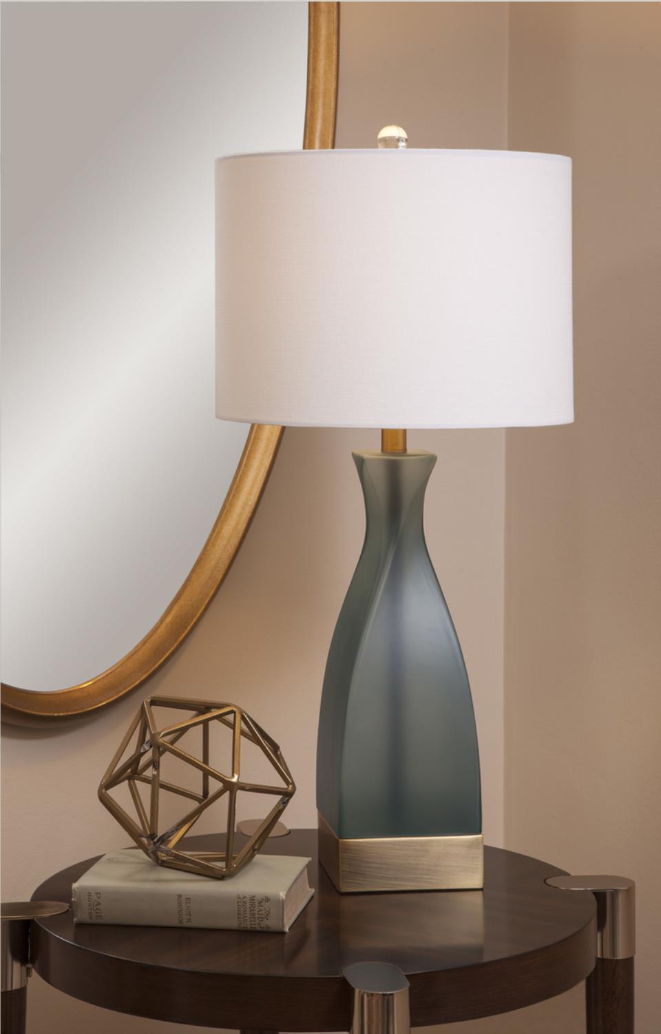 Frosted Blue Glass Table Lamp N881805