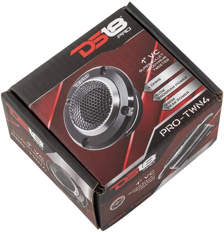 1" 280 Max 140W RMS 4 Ohms Neodymium Super Bullet Tweeter with Built in Crossover, Pack of 2 J8640