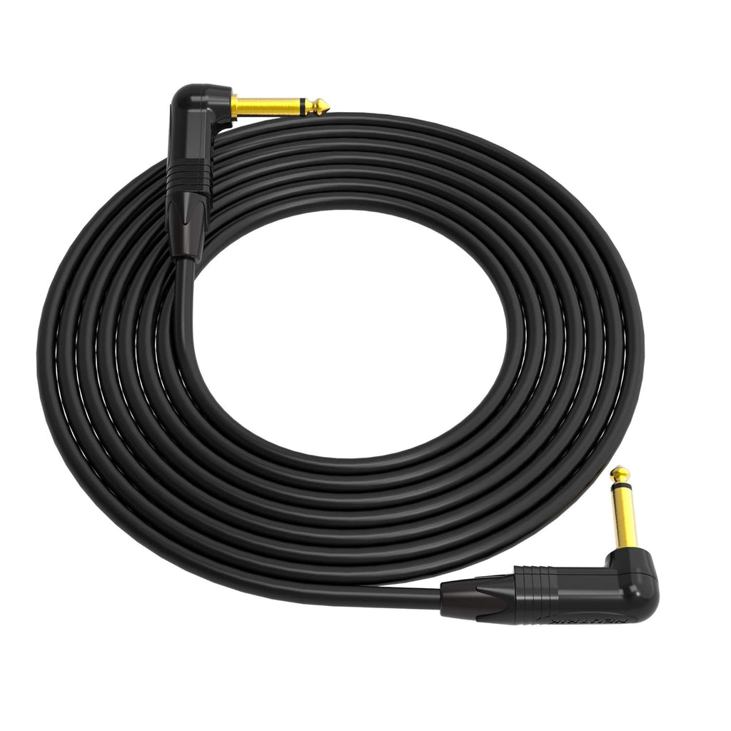 3 Feet Black 1/4 Inch Right Angle TS Instrument Cable Pack of 2 Y12026