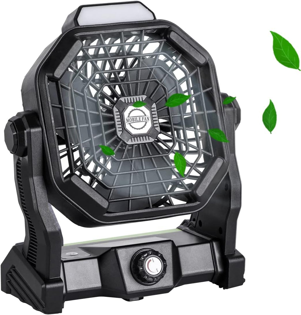 Green Portable Rechargeable LED Camping Fan, 7800mAh, Pack of 2 K74331
