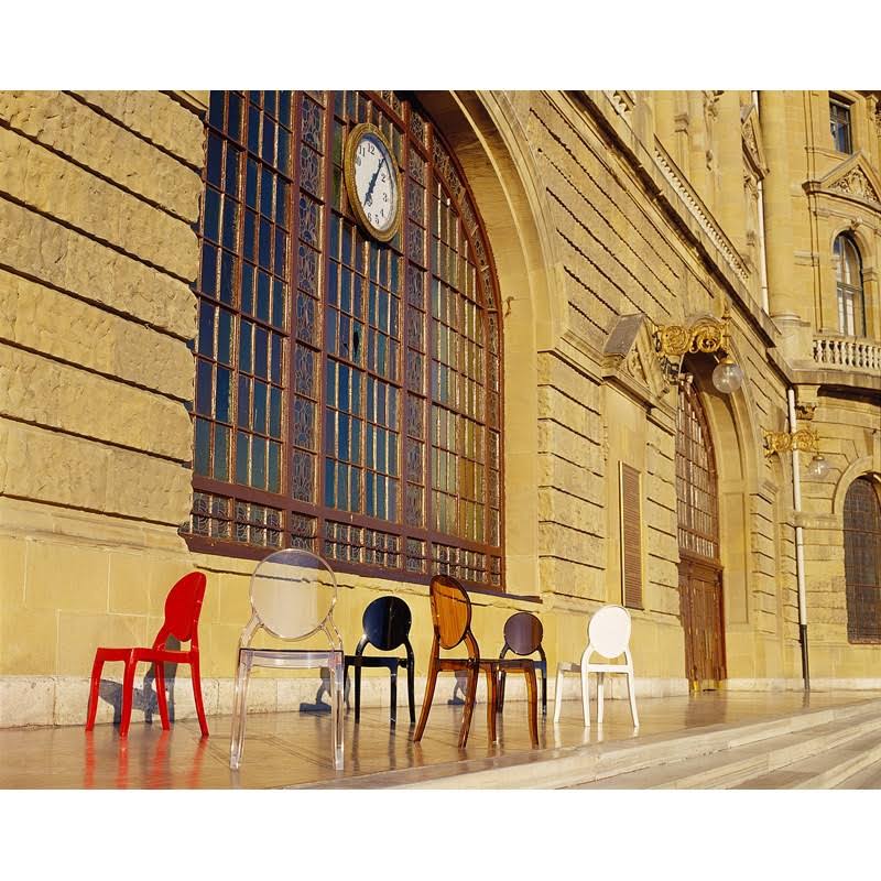 Transparent Pink Polycarbonate Dining Chair, Set of 2 V5696