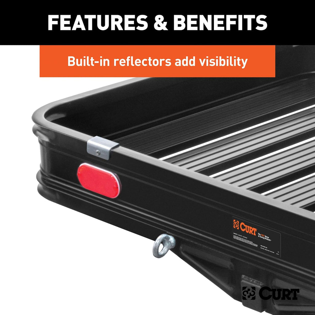 Black Aluminum Hitch Cargo Carrier with Ramp E9139