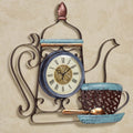 Bronze Coffee Pot Wall Clock with Roman Numerals U887484