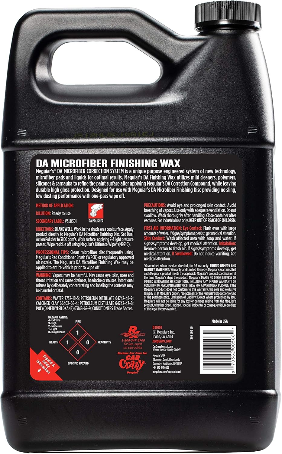 DA Microfiber Finishing Wax - 1 Gallon Pack of 2 P48388