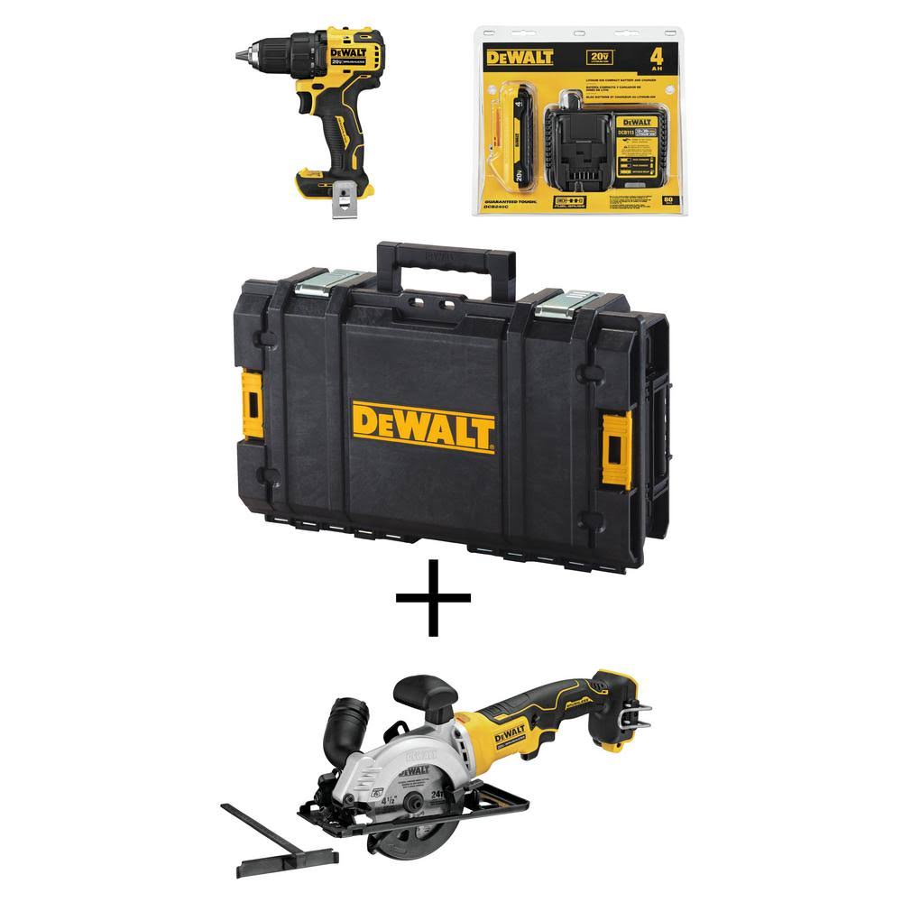 Cordless 1/2 in. Drill/Driver Kit with Toolbox and Bare 4-1/2 in. Circ Saw L222836