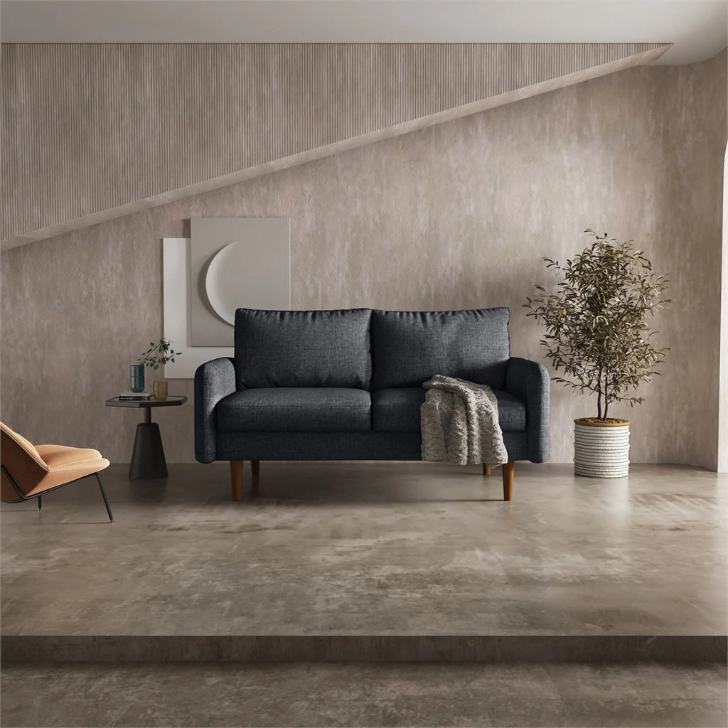 Black Fabric Standard Loveseat Z629
