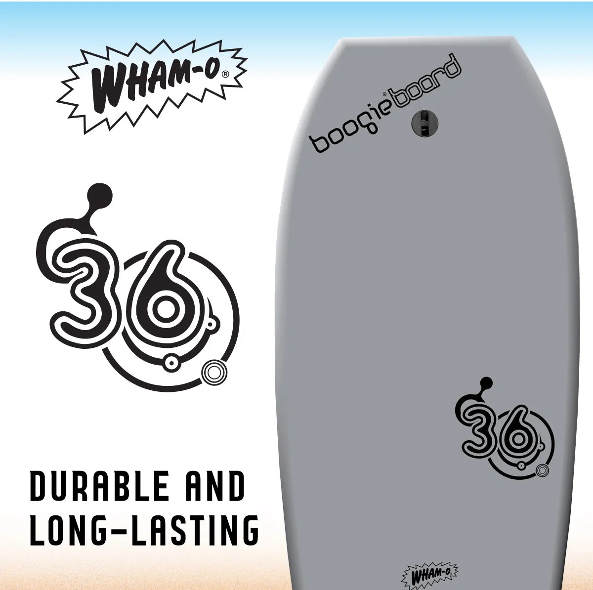 36" XPE Deck HDPE Bottom Body Board with Wrist Leash N838