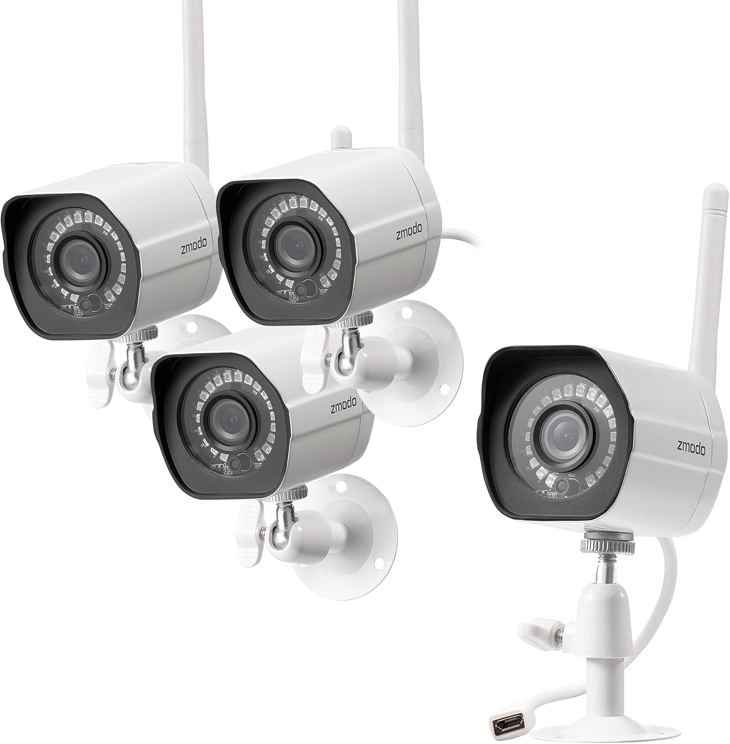 White 1080p 3 Pack Wireless Security Camera H58210