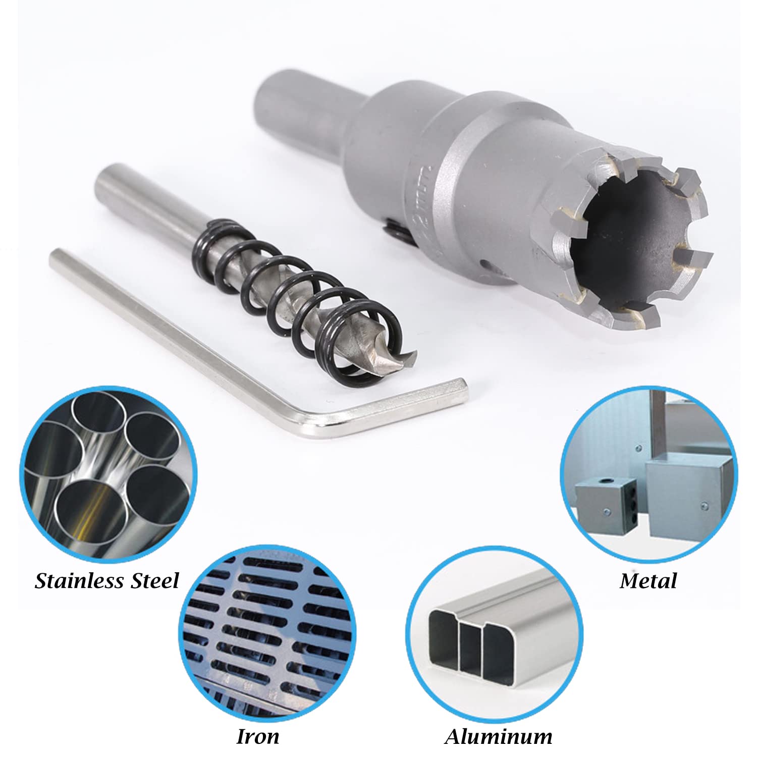 9PCS Carbide Hole Saw Kit 5/8 to 2-1/8 Inch Cutting Diameter Tungsten Carbide Tipped Hole Cutter Set C429560