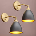 Vintage Wall Sconce 2-Pack Dimmable Industrial Metal Fixture Lamp with Black Metal Shade U77877