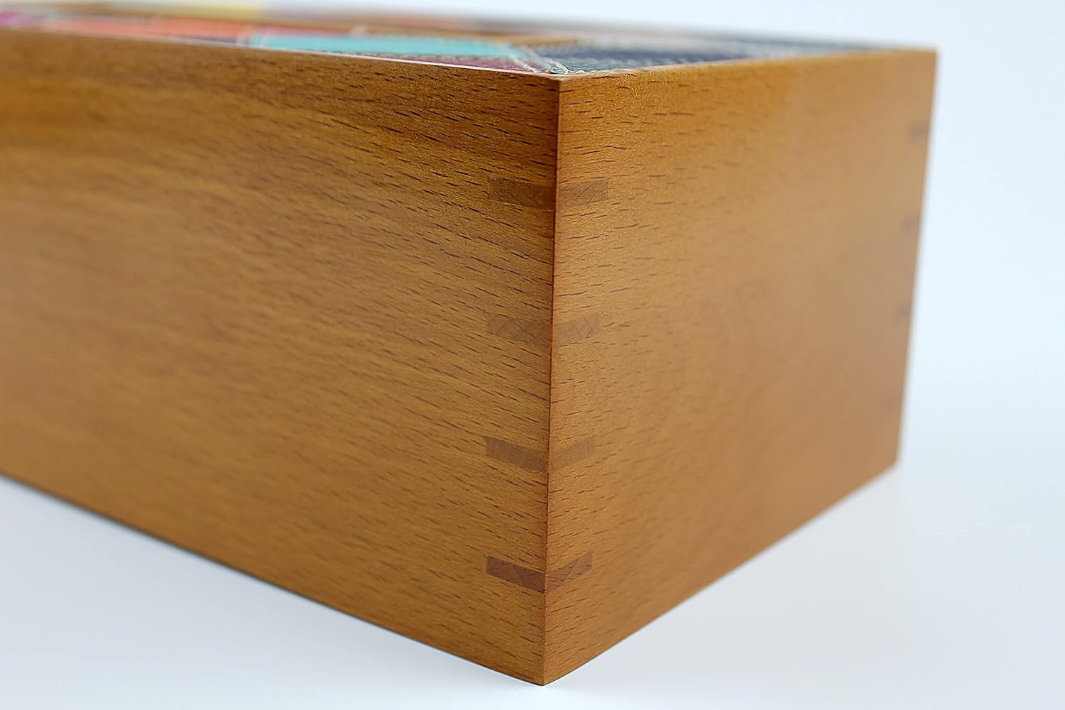 Rectangular Solid Wood and Calf Leather Tissue Box Cover, Pack of 2 T3752