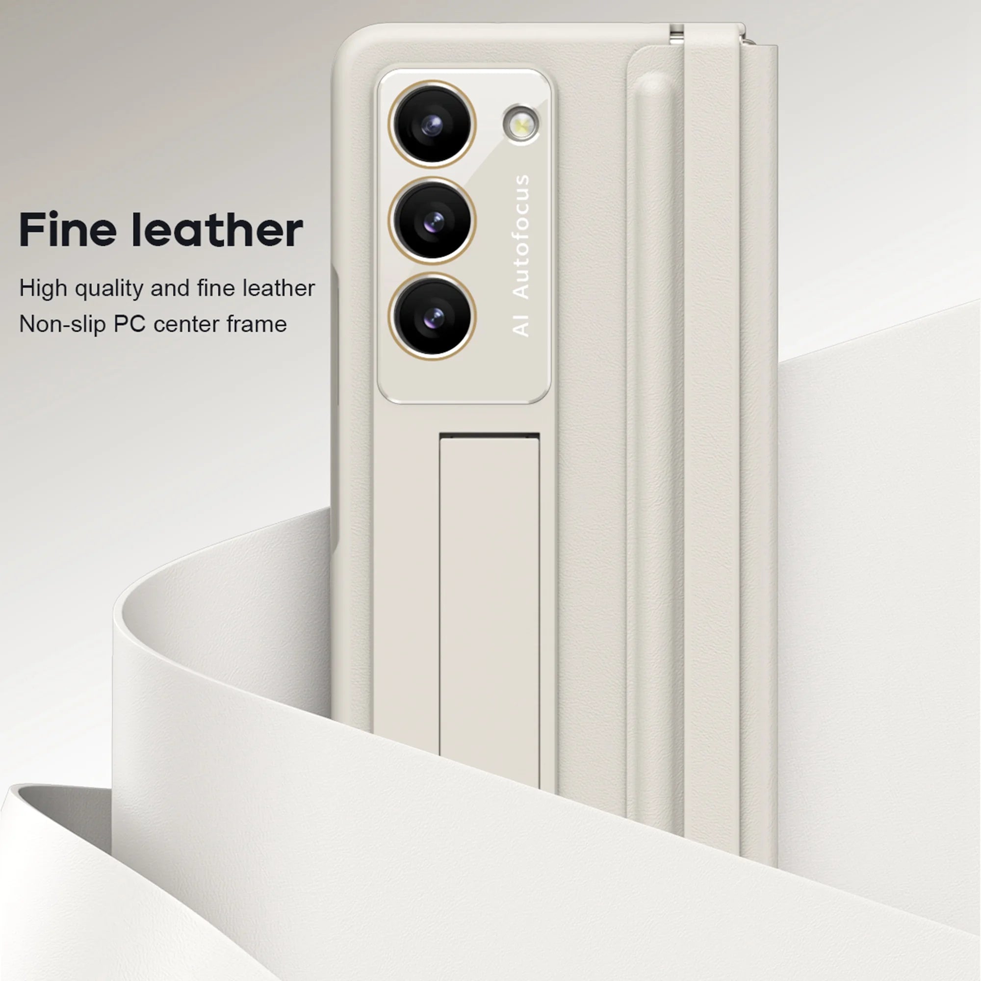 White PU Leather Case with S Pen Holder and Screen Protector H585636