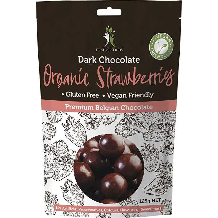 Organic Dark Chocolate Strawberries 125g L256784