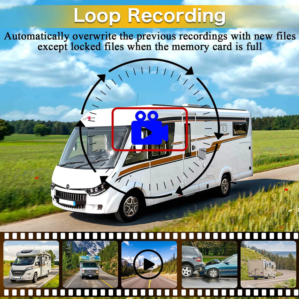 7'' LCD Split Screen 4 Channel Wireless Backup Camera Monitor F1078